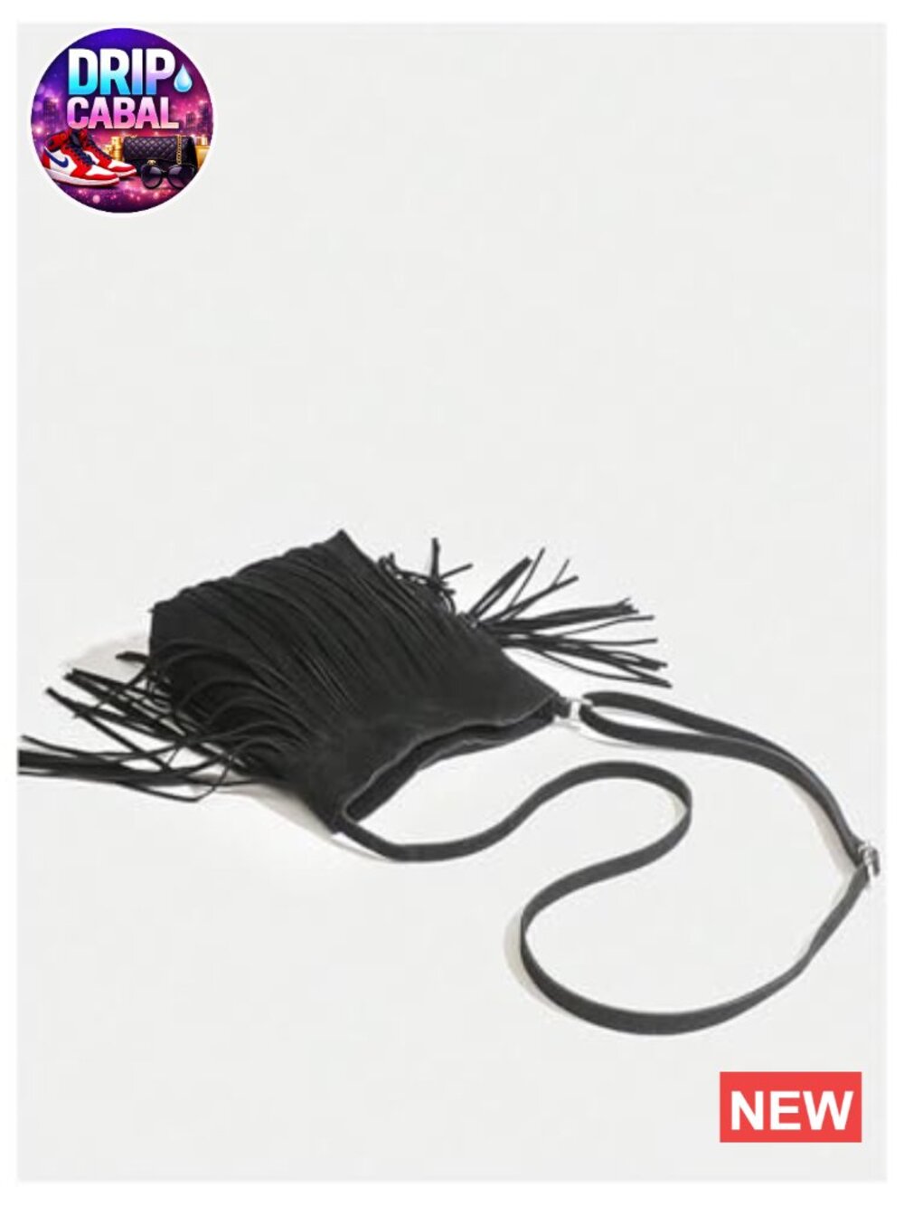 Fringe Western Crossbody Bag with Tassel Shoulder Strap, PU Leather - Picture 3 of 5